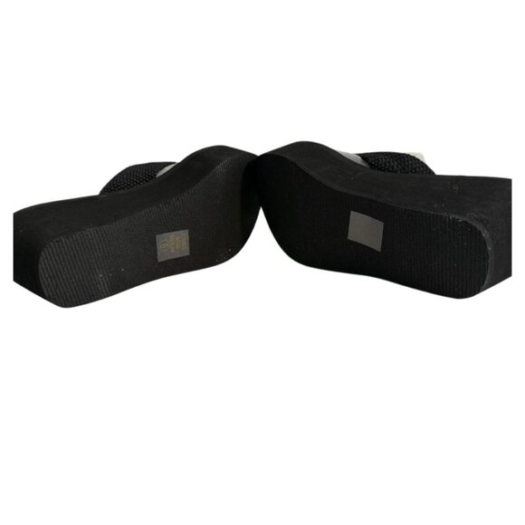 SODA Black Flip-Flop High Platform Wedge Sandals • Size 6 • NEW (No Box) - Picture 5 of 7